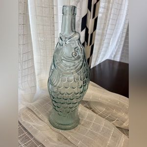 vintage glass fish Bottle